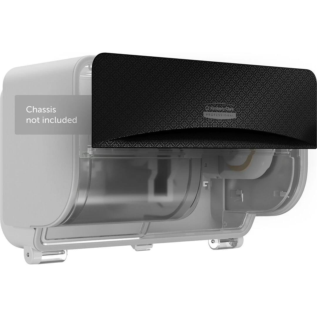 Kimberly-Clark Professional ICON Faceplate For Coreless Two-Roll Horizontal Toilet Paper Dispensers, Black Mosaic (58782) - Image 3
