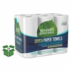 Seventh Generation 100% Recycle Kitchen Paper Towel Rolls W/Right-Size Sheets, 2-Ply, 140 Sheets/Roll, 24 Rolls/CT (SEV13731CT)