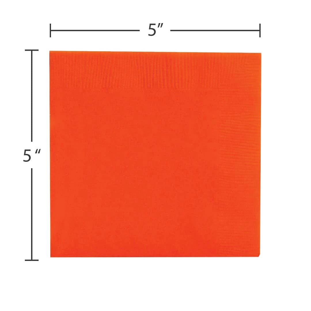 JAM Paper® Small Beverage Napkins, 5 X 5, Orange, 480/Box (5255620725b) - Image 3