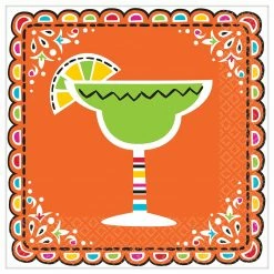 Amscan Fiesta Picado De Papel Beverage Napkins, 36 Napkins/Pack, 3/Pack (701934)