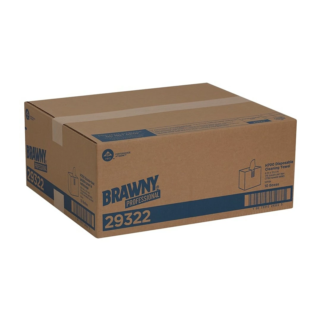 Brawny Professional H700 Fiberboard Dry Cloths, White, 176 Wipers/Box, 10 Boxes/Carton (29322) - Image 2