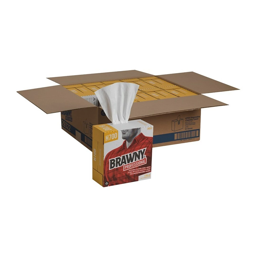 Brawny Professional H700 Fiberboard Dry Cloths, White, 176 Wipers/Box, 10 Boxes/Carton (29322) - Image 4