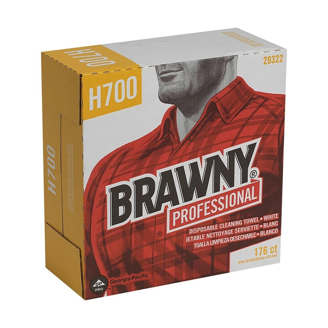 Brawny Professional H700 Fiberboard Dry Cloths, White, 176 Wipers/Box, 10 Boxes/Carton (29322) - Image 6