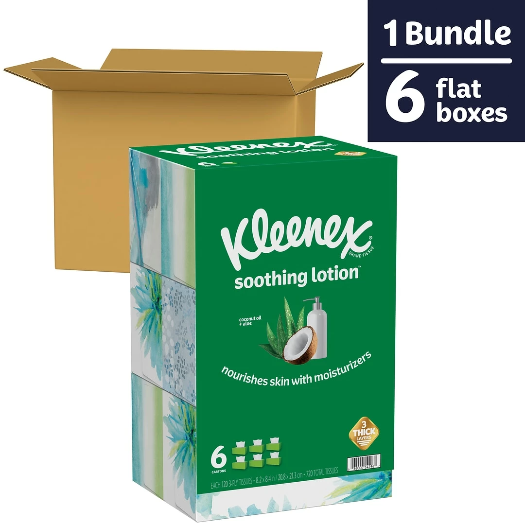 Kleenex Boutique Lotion Facial Tissue, 3-Ply, 65 Sheets/Box, 27/Carton (25829) - Image 3