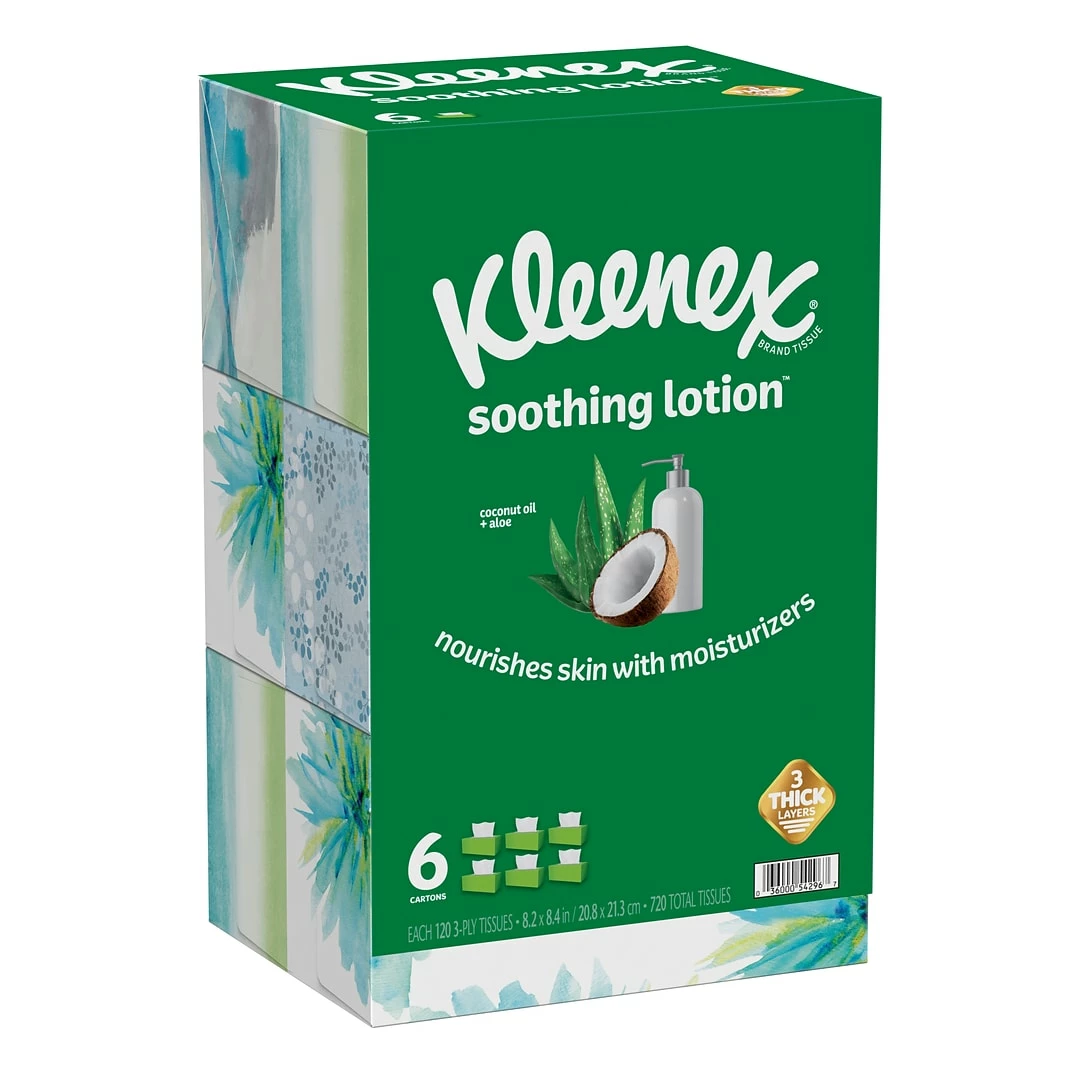 Kleenex Boutique Lotion Facial Tissue, 3-Ply, 65 Sheets/Box, 27/Carton (25829) - Image 4