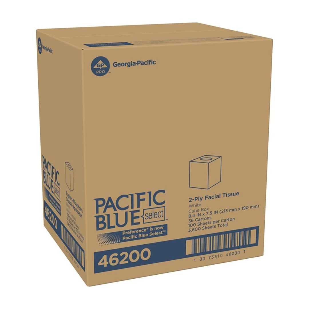 Pacific Blue Select Facial Tissue, 2-ply, 100 Tissues/Box, 36 Boxes/Pack (46200) - Image 5