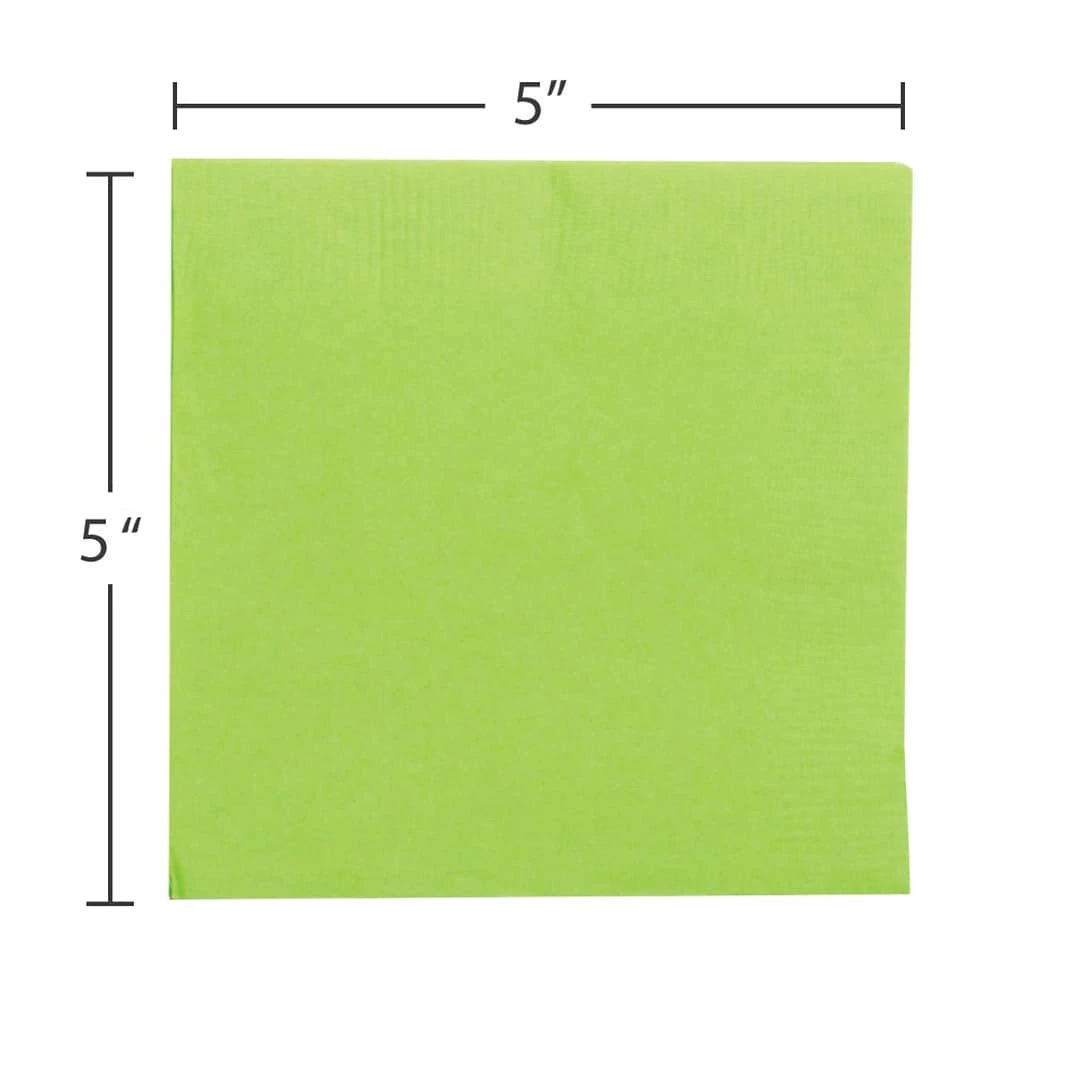JAM Paper Beverage Napkin, 2-ply, Lime Green, 40 Napkins/Pack (5255620723) - Image 3