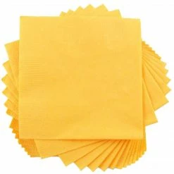 JAM Paper Beverage Napkin, 2-ply, Yellow, 40 Napkins/Pack (255621944)