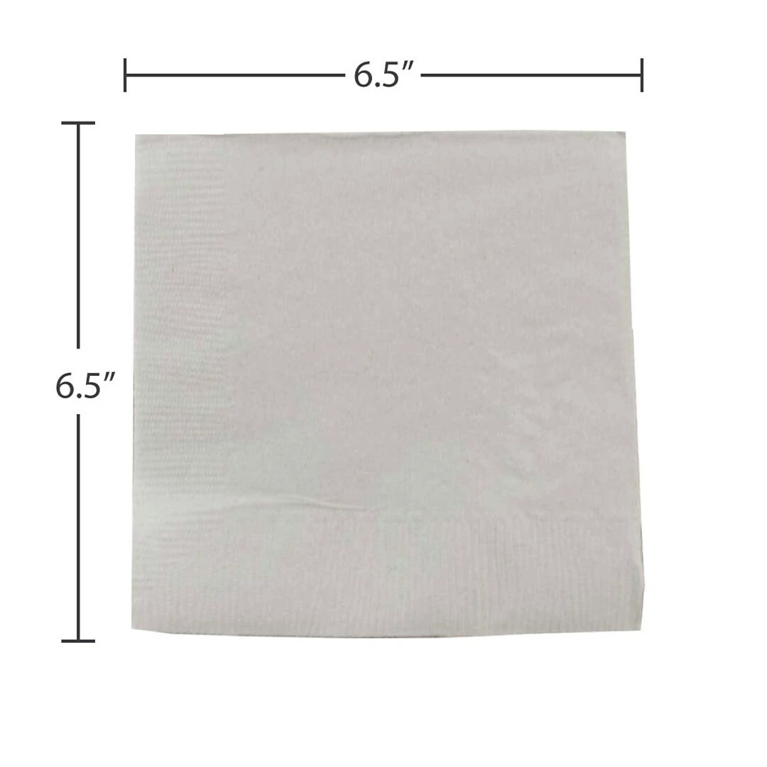 JAM Paper Lunch Napkin, 2-ply, Silver, 40 Napkins/Pack (255628827) - Image 3