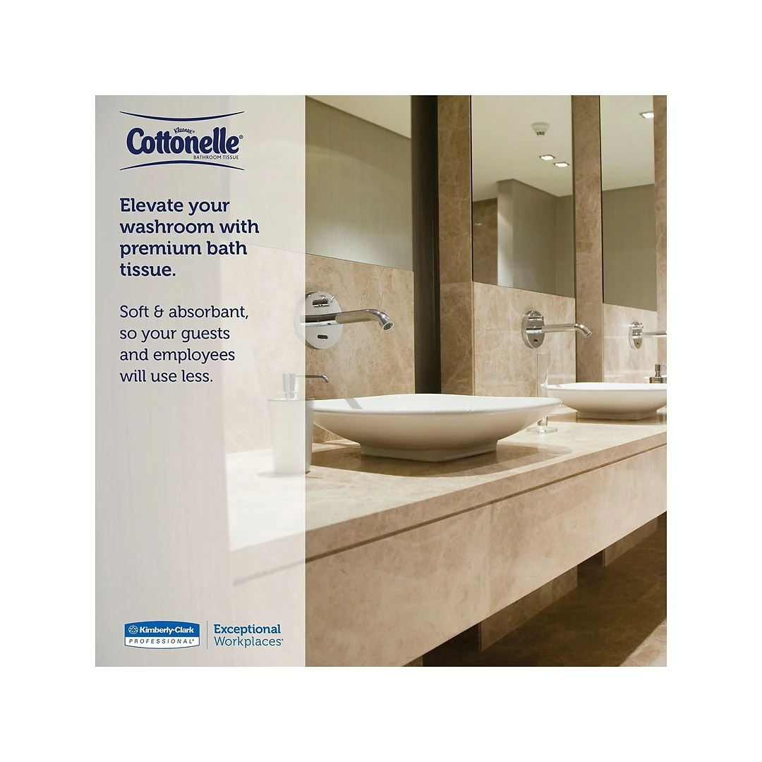 Cottonelle CleanCare 1-Ply Standard Toilet Paper, White, 150 Sheets/Roll, 48 Rolls/Pack (12456) - Image 8