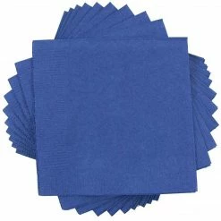 JAM Paper Beverage Napkin, 2-ply, Blue, 40 Napkins/Pack (5255620717)