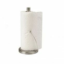 Mind Reader Stainless Steel Paper Towel Holder Heavy Bottom, Silver (PTHEAVY-SIL)