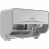 Kimberly-Clark Professional ICON Coreless 2-Roll Horizontal Toilet Paper Dispenser With Faceplate, Silver Mosaic (53698)