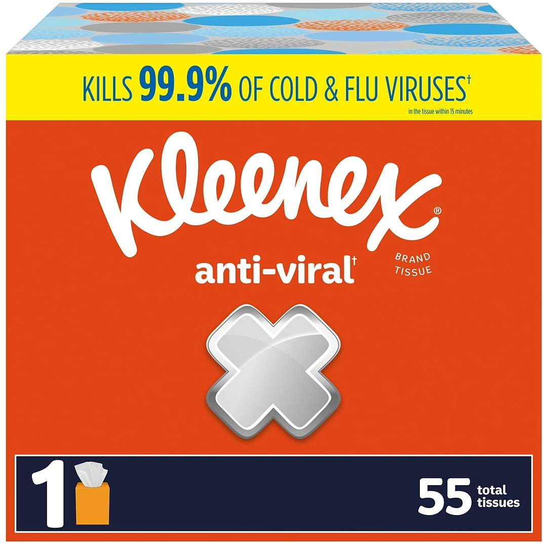 Kleenex Boutique Antiviral Facial Tissue, 3-Ply, 55 Sheets/Box, 27/Carton (49978) - Image 2