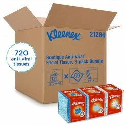 Kleenex Antiviral Facial Tissue, 3-Ply, 60 Sheets/Box, 12/Carton (21286CT)
