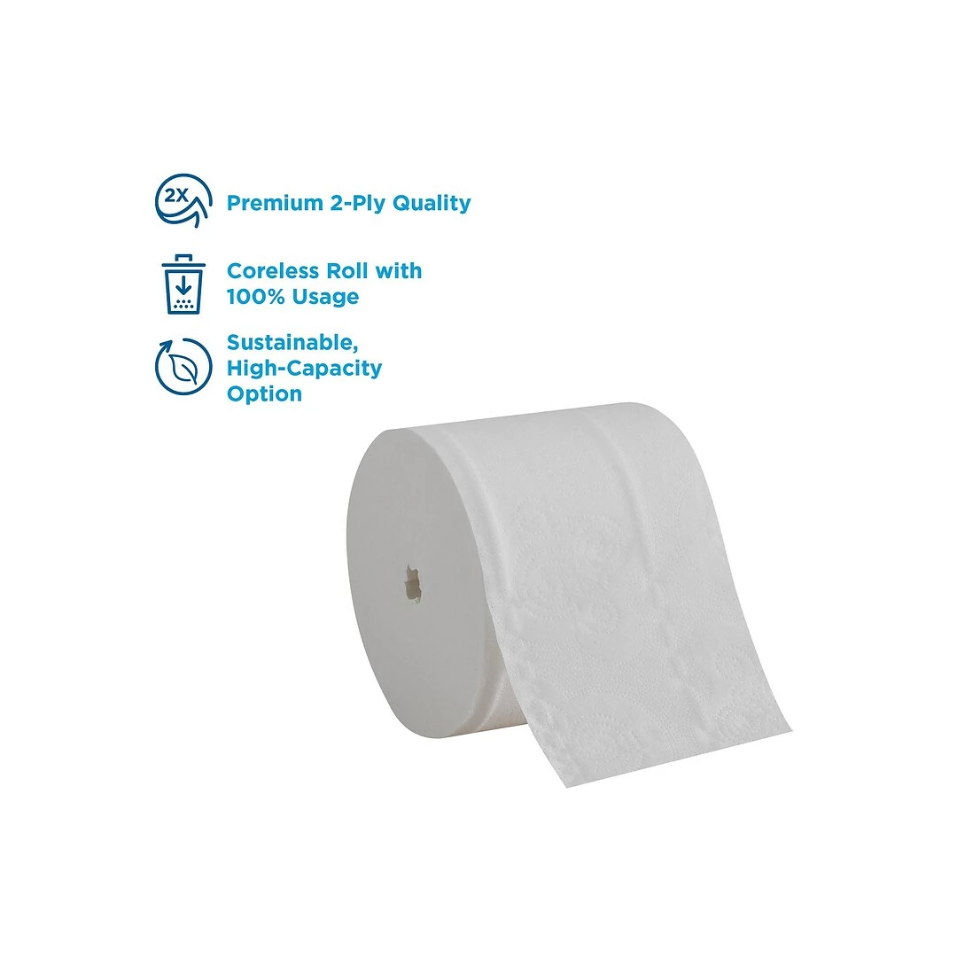 Angel Soft Professional Series Compact Coreless Toilet Paper, 2-Ply, White, 750 Sheets/Roll, 36 Rolls/Carton (19371) - Image 5