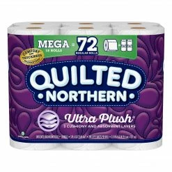 Quilted Northern Ultra Plush 3-Ply Standard Toilet Paper, White, 284 Sheets/Roll, 18 Rolls/Case (874685)