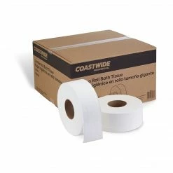 Coastwide Professional™ 1-Ply Jumbo Toilet Paper, White, 2000 Ft./Roll, 12 Rolls/Carton (CW26214)