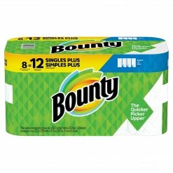 Bounty Select-A-Size Kitchen Roll Paper Towels, 2-Ply, 74 Sheets/Roll, 8 Single Plus Rolls/Pack (74728)