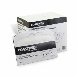 Coastwide Professional™ Toilet Seat Covers, 0.87" X 10.43", 250/Pack, 20 Packs/Carton (CW24775)