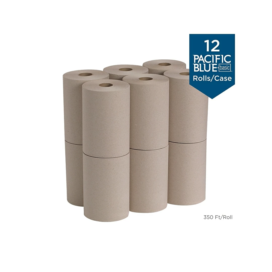 Pacific Blue Basic Recycled Hardwound Paper Towels, 12 Rolls/Carton (26401) - Image 2