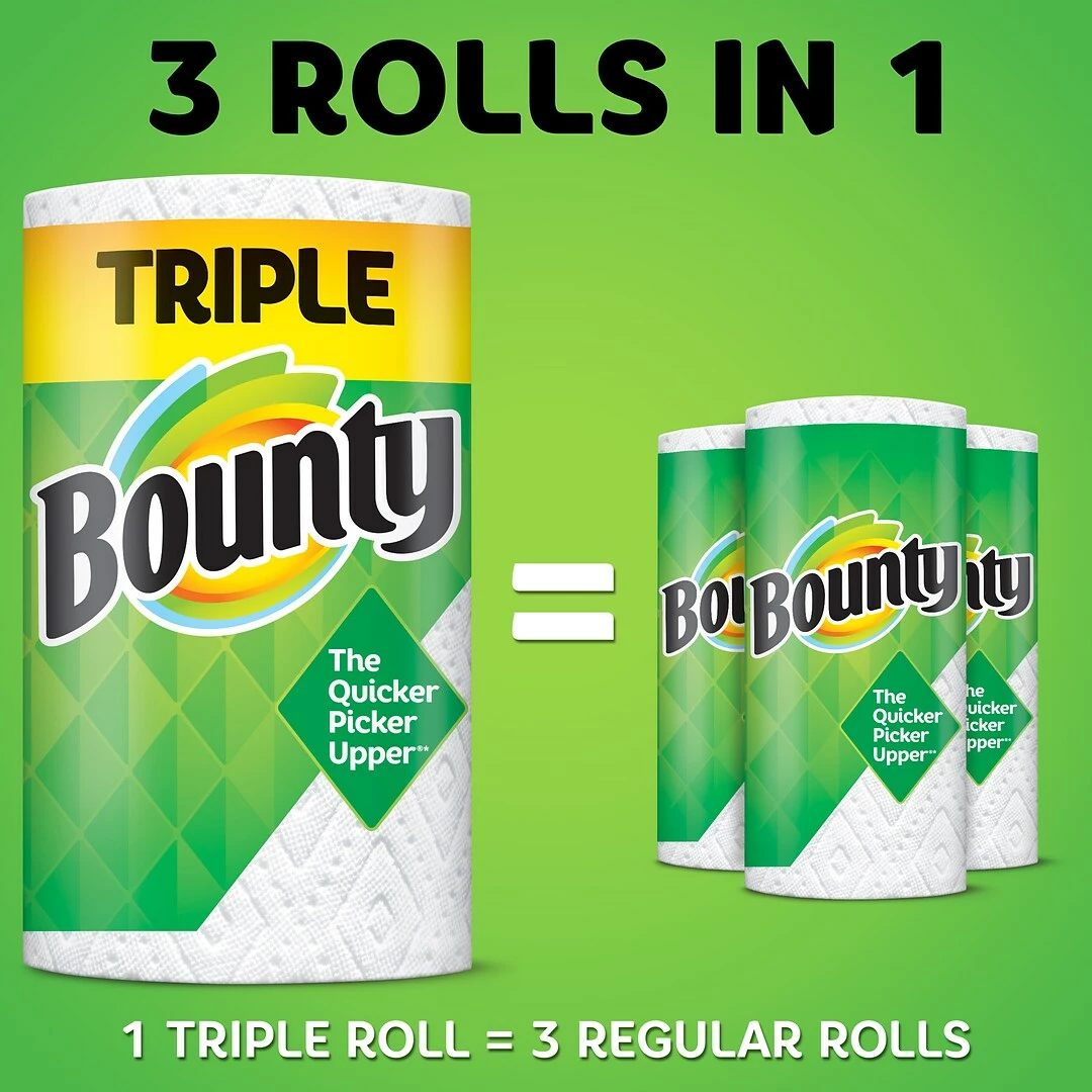 Bounty Select-A-Size Kitchen Rolls Paper Towel, 2-Ply, White, 147 Sheets/Roll, 12 Triple Rolls/Carton (66980) - Image 5