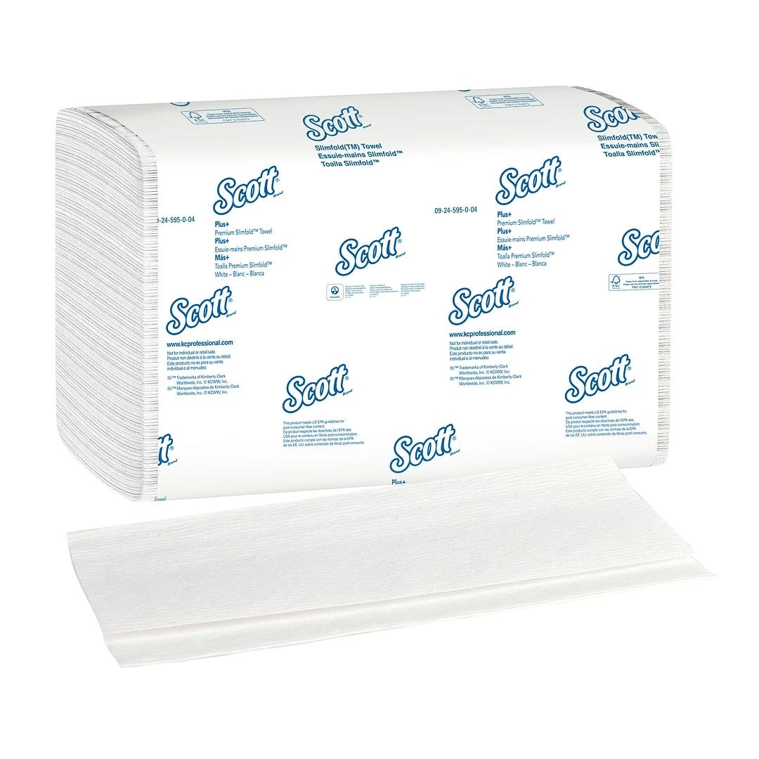 Scott Control Plus+ Slimfold Recycled Multifold Paper Towels, 1-ply, 90 Sheets/Pack, 24 Packs/Carton (04442) - Image 4