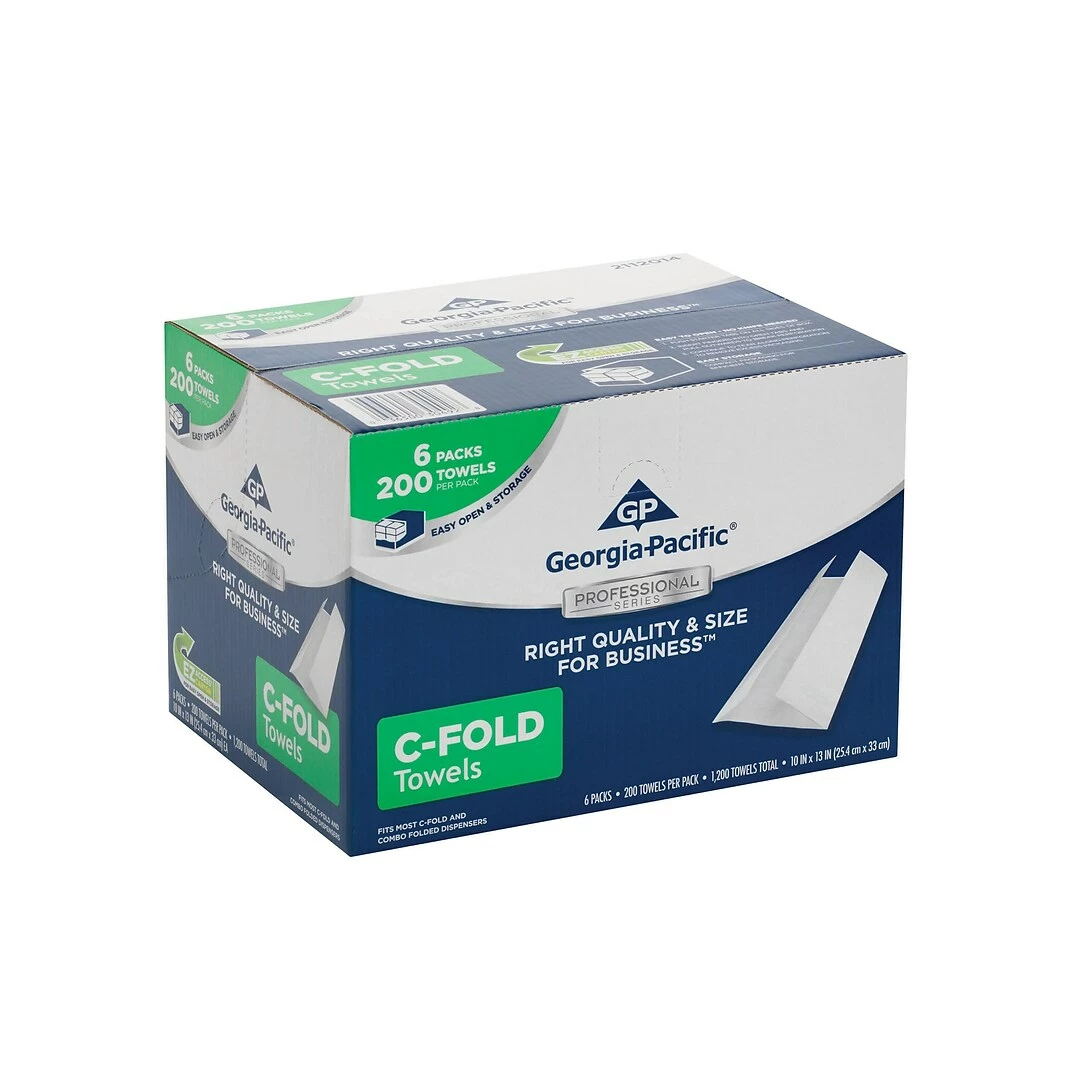 Georgia-Pacific Professional Series C-Fold Paper Towels, 1-ply, 200 Sheets/Pack, 6 Packs/Carton (2112014) - Image 6