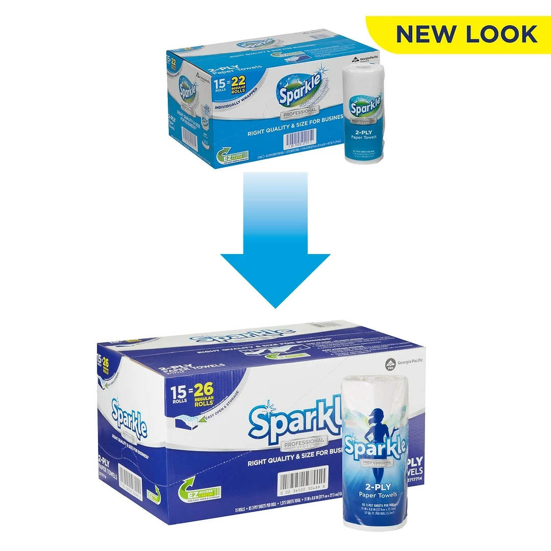 Sparkle Professional Paper Towels, 2-ply, 85 Sheets/Roll, 15 Rolls/Pack (2717714) - Image 2