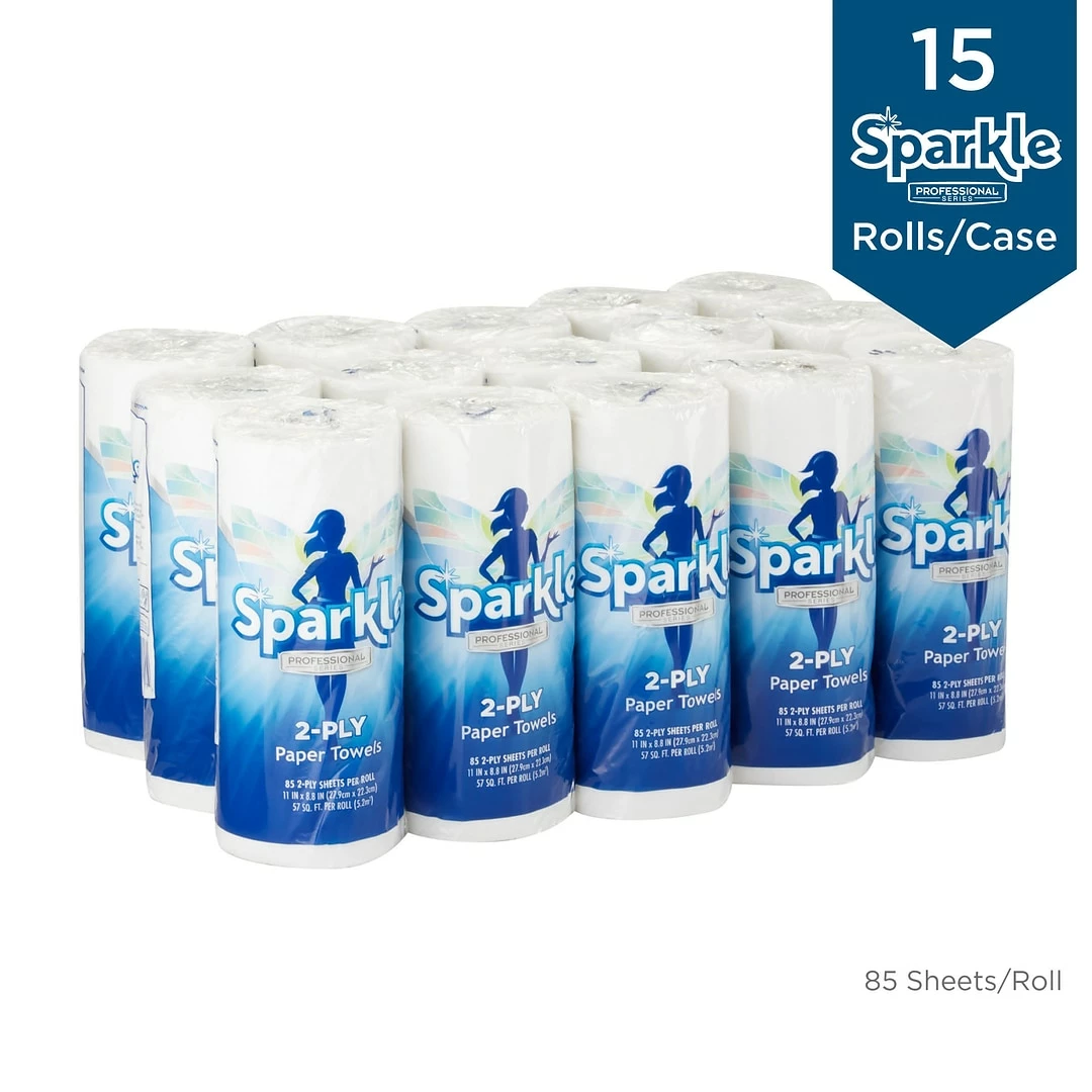Sparkle Professional Paper Towels, 2-ply, 85 Sheets/Roll, 15 Rolls/Pack (2717714) - Image 4