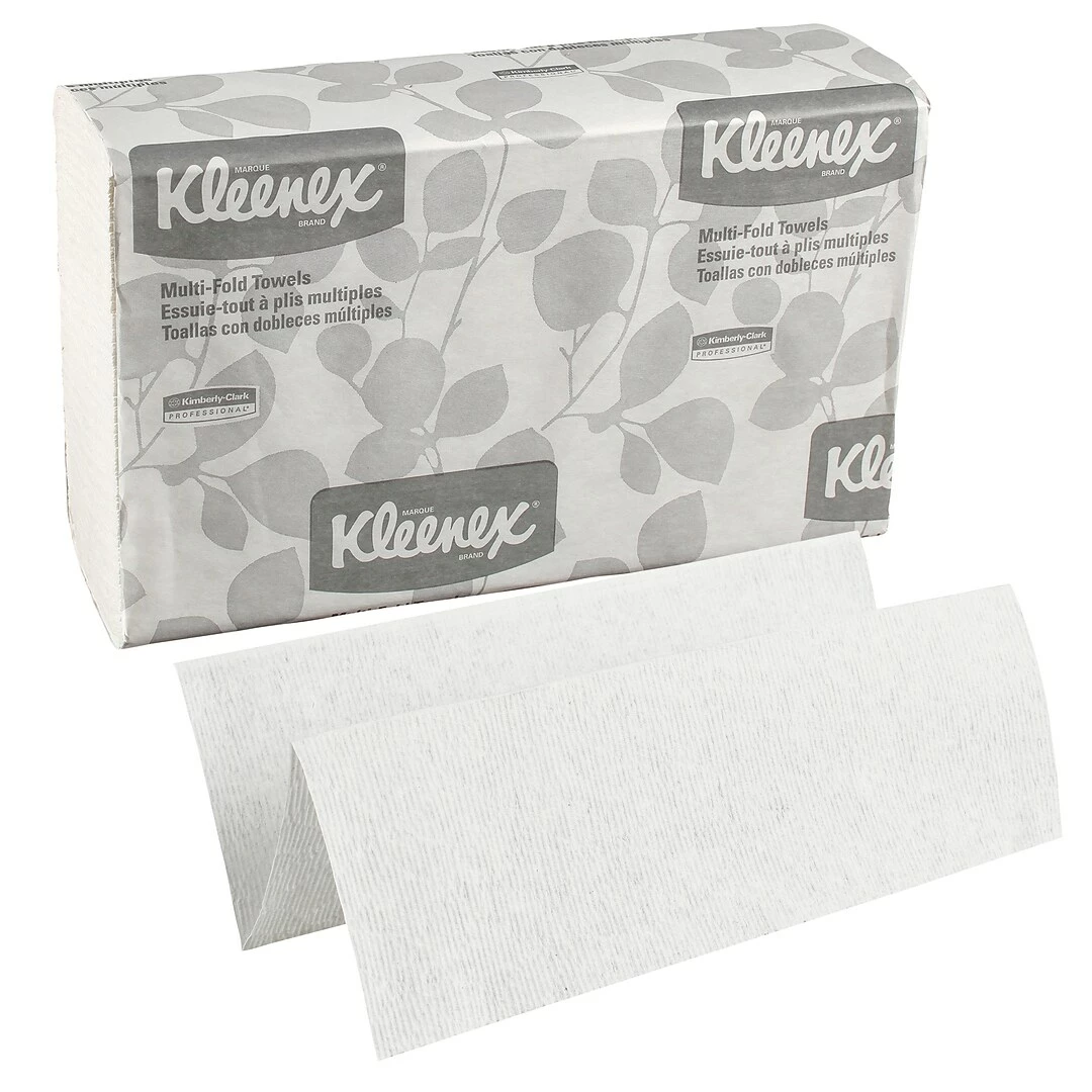 Kleenex Recycled Multifold Paper Towels, 1-ply, 150 Sheets/Pack, 8 Packs/Carton (02046) - Image 3