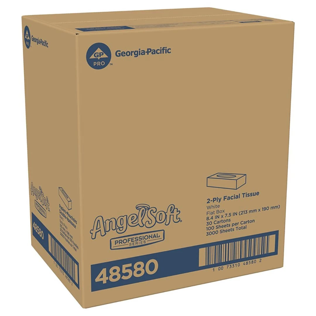 Angel Soft Professional Series Standard Facial Tissues, 2-Ply, 100 Sheets/Box, 30 Boxes/Pack (48580) - Image 5