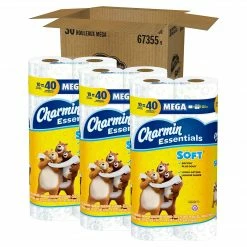 Charmin Essentials Soft Toilet Paper, 1-Ply, White, 352 Sheets/Roll, 10 Rolls/Pack, 3 Packs/Case (67355)