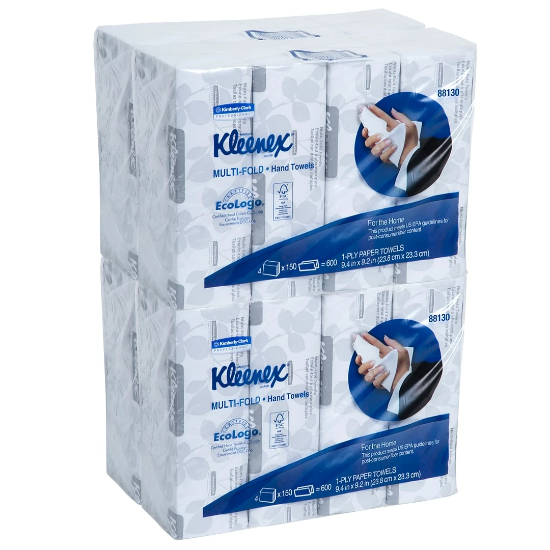 Kleenex Multifold Paper Towels, 1-Ply, 150 Sheets/Pack, 4 Packs/Carton (88130) - Image 3