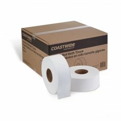 Coastwide Professional™ 1-Ply Jumbo Toilet Paper, White, 2000 Ft./Roll, 12 Rolls/Carton (CW26214)
