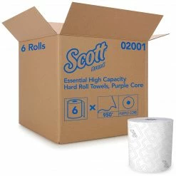 Scott Essential Recycled Hardwound Paper Towels, 1-ply, 950 Ft./Roll, 6 Rolls/Carton (02001)