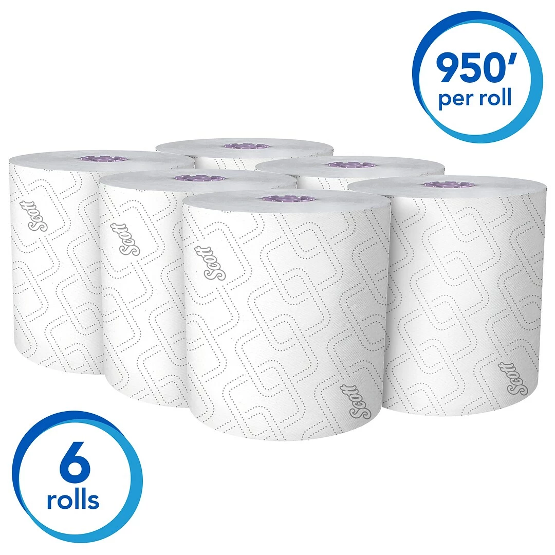 Scott Essential Recycled Hardwound Paper Towels, 1-ply, 950 Ft./Roll, 6 Rolls/Carton (02001) - Image 2