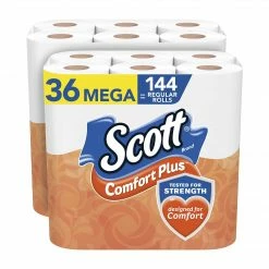 Scott Comfort Plus 1-Ply Toilet Paper, White, 462 Sheets/Roll, 36 Mega Rolls/Pack (53329)